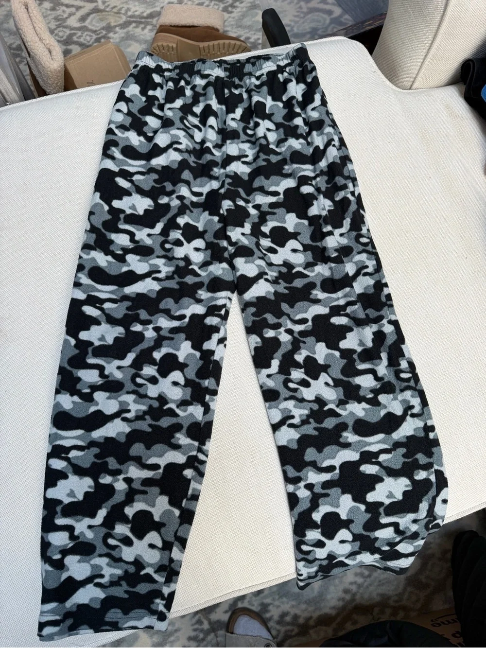 Kids Camouflage Pajama Pants - Black & Gray
